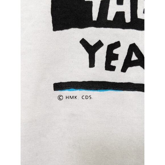 Vintage Graphic T-Shirt Mens XL Single Stitch 90's Funny Saying Cotton White - Picture 3 of 9